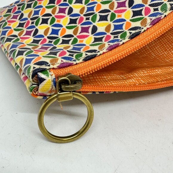 Fossil Multicolor Geometric Pattern Clutch Purse With Zipper Closure & Ring Loop - Picture 8 of 9